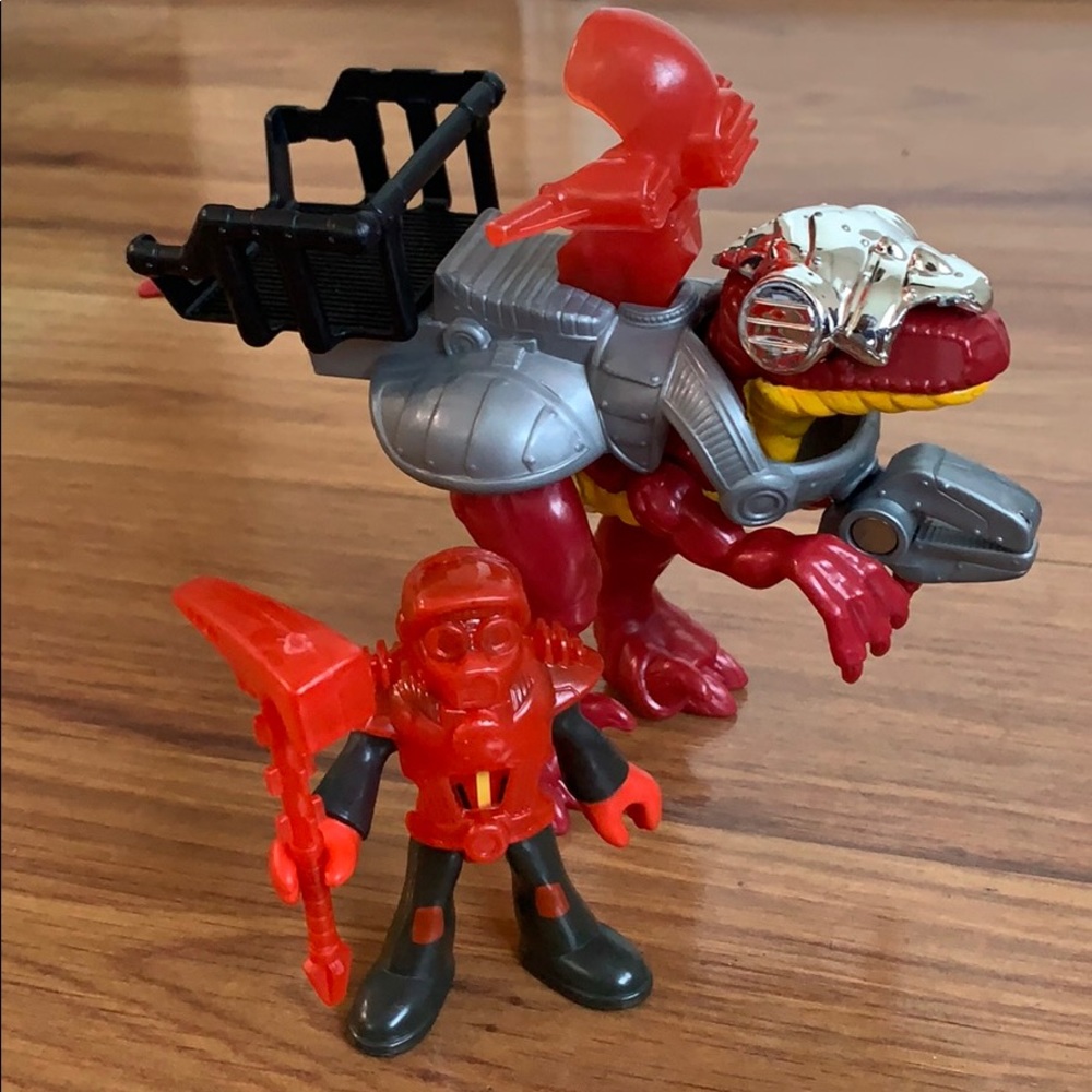 Imaginext RED RAPTOR Dinosaur with Battle Figure